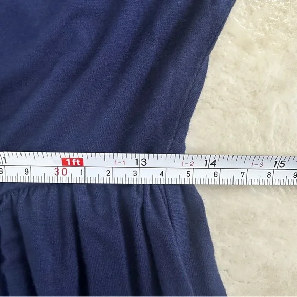 Stretchy Navy Off Shoulder Long Sleeve Maxi Dress Maternity Friendly Size L - Picture 9 of 10